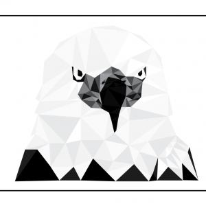 Ørn illustration i mosaik trekanter fra Wolf - illustration