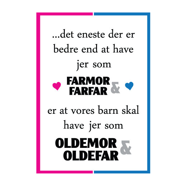 Farmor og farfar i skal være oldemor og oldefar - plakater fra Billeder4you
